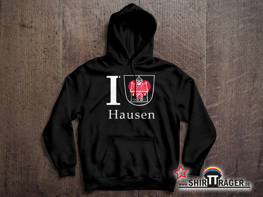 Bio Hoodie - "Hausen Wappen" schwarz, Unisex