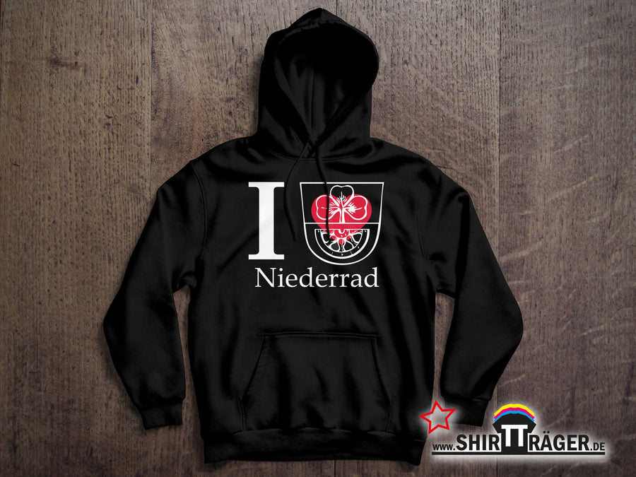 Bio Hoodie - "Niederrad Wappen" schwarz, Unisex
