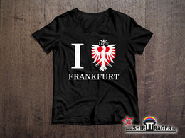 Bio Damen-T-Shirt - "I ADLER FRANKFURT" - schwarz