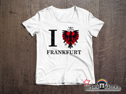 Bio Damen-T-Shirt - "I ADLER FRANKFURT" - weiss