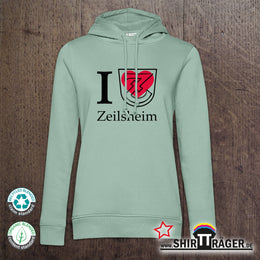 Bio Hoodie - "Zeilsheim Wappen", Damen