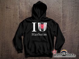 Bio Hoodie - "Harheim Wappen" schwarz, Unisex