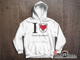 Bio Hoodie - "Nieder-Eschbach Wappen" weiss, Unisex