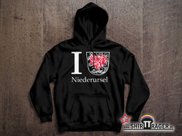 Bio Hoodie - "Niederursel Wappen" schwarz, Unisex