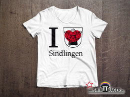 Bio Damen-T-Shirt - "Sindlingen Wappen" - weiss